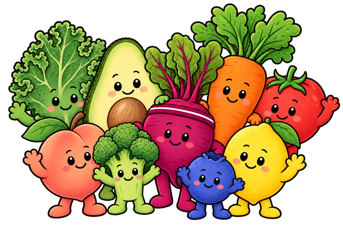 The Happy Soul characters huddled together for a group photo